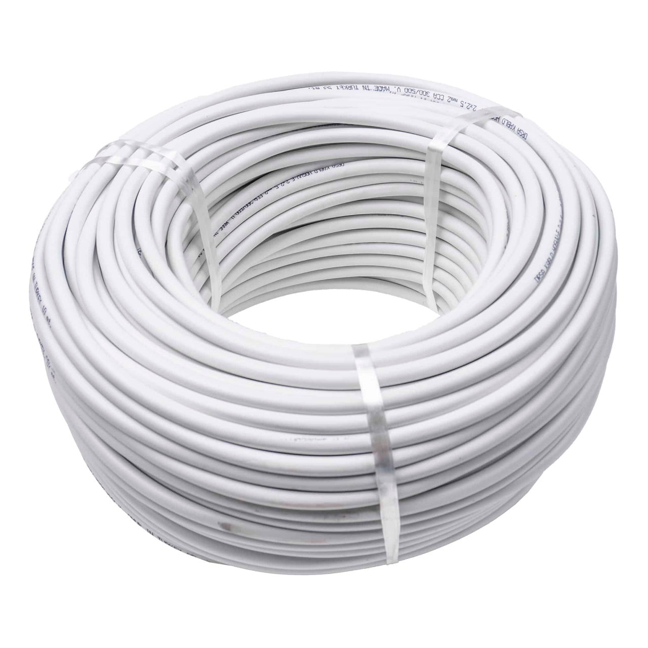 Cablu electric simplu 2x2.5 mm, 100m, alb, pentru interior si exterior