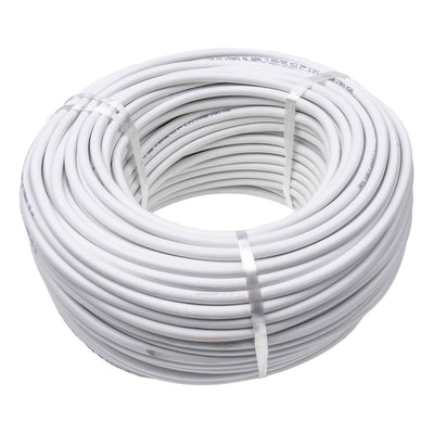 Cablu electric simplu 2x2.5 mm, 100m, alb, pentru interior si exterior