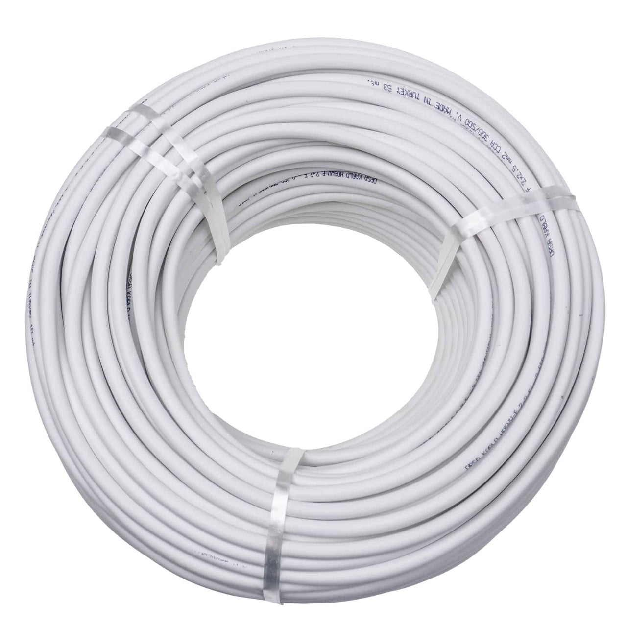 Cablu electric simplu 2x2.5 mm, 100m, alb, pentru interior si exterior
