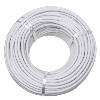 Cablu electric simplu 2x2.5 mm, 100m, alb, pentru interior si exterior