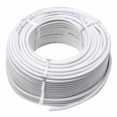 Cablu electric simplu 3x2.5 mm, 100 m, alb, pentru interior si exterior