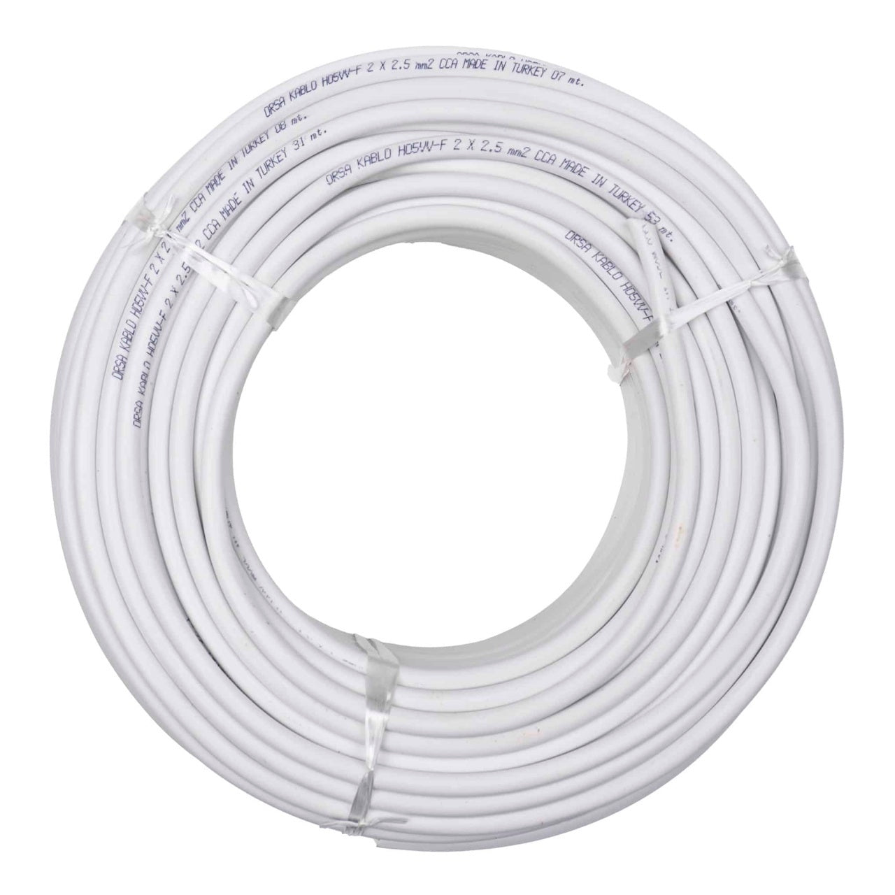 Cablu electric simplu 3x2.5 mm, 100 m, alb, pentru interior si exterior