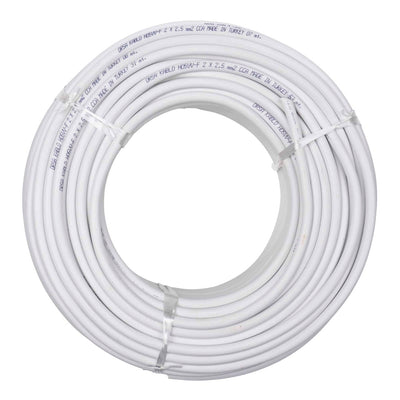 Cablu electric simplu 3x2.5 mm, 100 m, alb, pentru interior si exterior