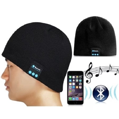Caciula cu casti si microfon intergate, conexiune Bluetooth, cu functia de hands-free, casti detasabile, distanta de conexiune 10m, autonomic 8 ore, negru