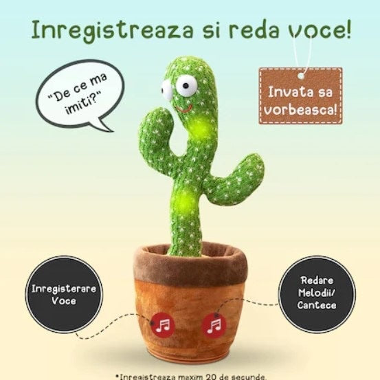 Cactus dansator FOXMAG24, interactiv, educativ, canta, danseaza, imita