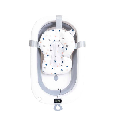 Cadita pliabila pentru bebelusi cu termostat si pernuta, gri, dimensiuni 75x45 cm