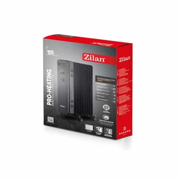 Calorifer electric cu 13 elementi, 2500W, termostat reglabil si protectii