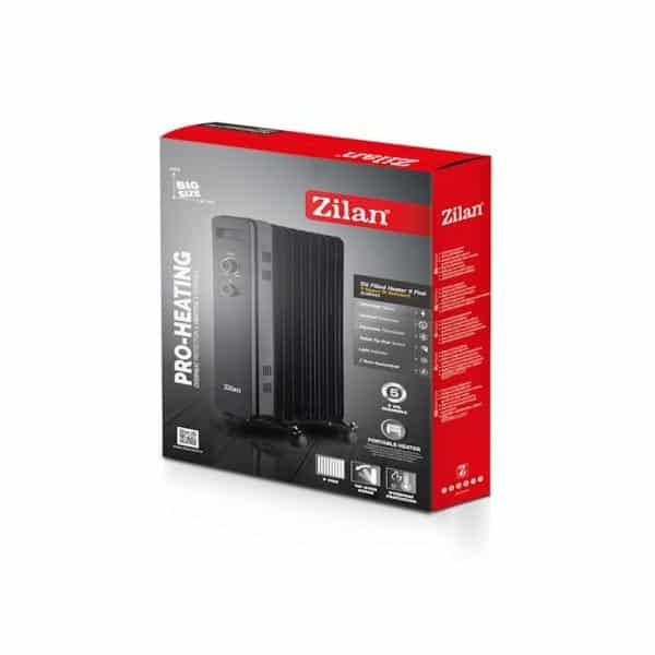 Calorifer electric cu 9 elementi, 2000W, termostat reglabil, protectii incluse