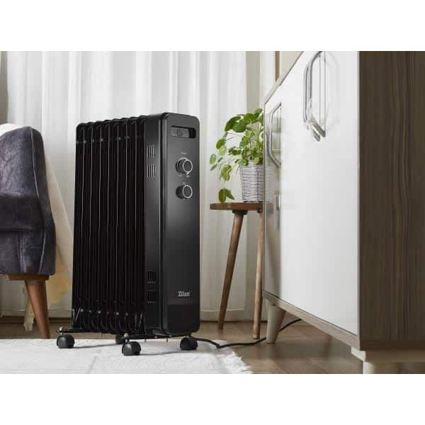 Calorifer electric cu 9 elementi, 2000W, termostat reglabil, protectii incluse