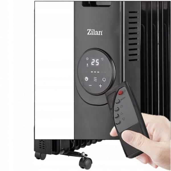 Calorifer electric cu 9 elementi, 2000W, termostat reglabil si telecomanda