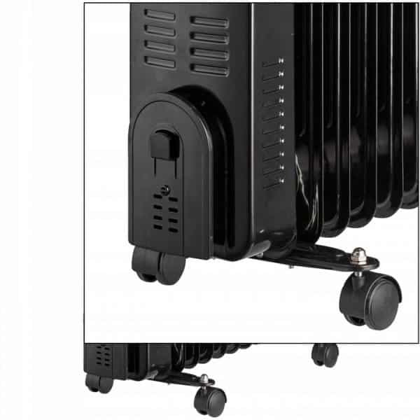 Calorifer electric cu 9 elementi, 2000W, termostat reglabil si telecomanda