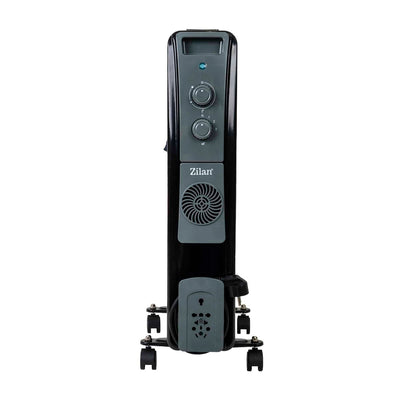 Calorifer electric cu ulei, 9 elementi, termostat reglabil, 2400W, negru