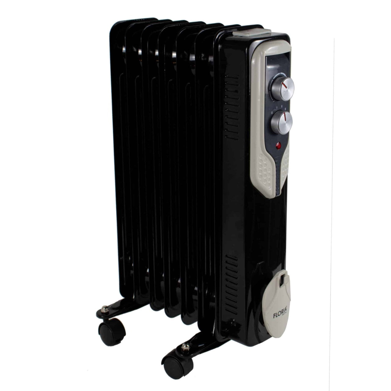 Calorifer electric pe ulei 1500W, 7 elementi, negru, termostat reglabil