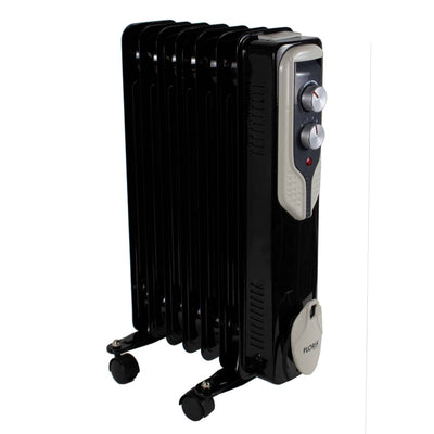 Calorifer electric pe ulei 1500W, 7 elementi, negru, termostat reglabil