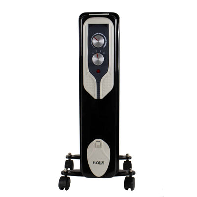 Calorifer electric pe ulei 1500W, 7 elementi, negru, termostat reglabil