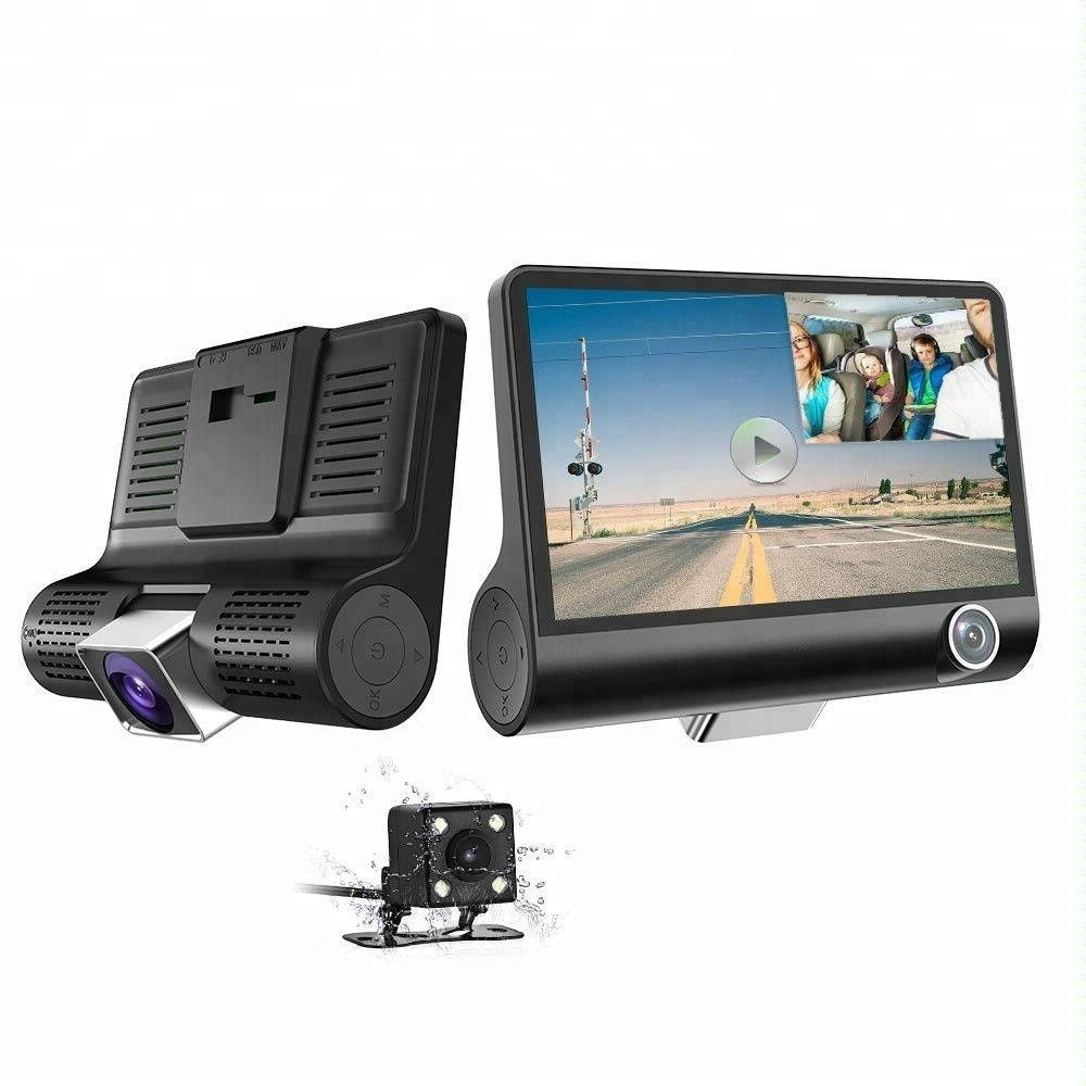 Camera Auto DVR Full HD FOXMAG24®, - Fata/Spate/Interior, Display 4 Inch, G Senzor, 170 grade
