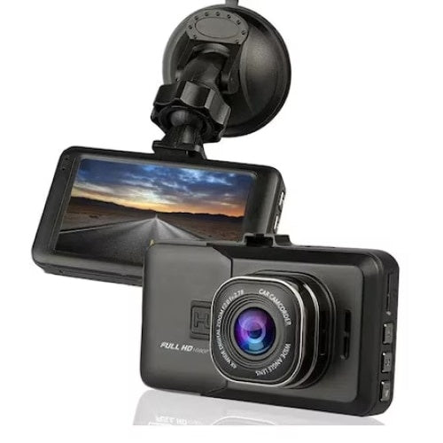 Camera auto, Full HD, unghiul de captare 170°, cu senzor G incorporat, ecran LCD, negru
