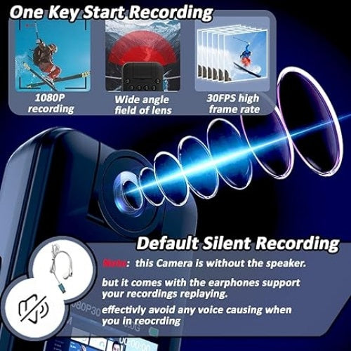 Camera de corp cu inregistrare audio si video, detectare miscare, vedere nocturna, functie de reportofon, baterie reincarcabila, autonomie 4h, USB Tip C, ecarn LCD, negru