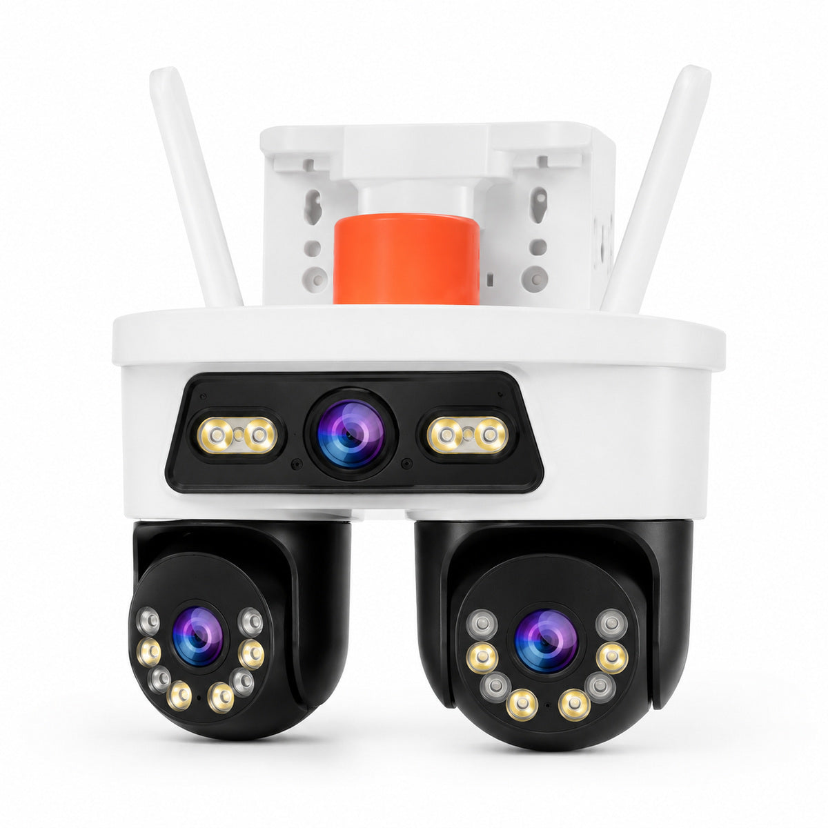 Cameră de Supraveghere Exterior Wi-Fi cu 2 Obiective și Rotire, Alb – imagine principală