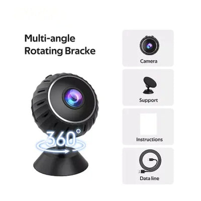 Camera de supraveghere mini, interfata Wi-Fi, IP wireless, Full HD, dimensiune 35 x 23 x 35 mm, negru