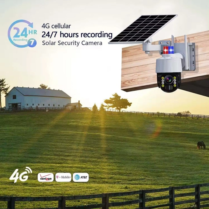 Camera de Supraveghere Solara/ aplicatie mobila V380 PRO – Monitorizare 360°, Impermeabila, Control prin Telefon, Unghi larg, Sirena incorporata, Audio bidirectional, Alarma