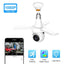 Camera de supraveghere tip bec, cu 3 brate de lumina LED, FULL HD, conectivitate WiFi, viziune nocturna cu LED, detectare miscare si alerte, alb