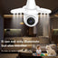 Camera de supraveghere tip bec, cu 3 brate de lumina LED, FULL HD, conectivitate WiFi, viziune nocturna cu LED, detectare miscare si alerte, alb