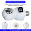 Camera de supraveghere tip bec, WiFi, dubla, 360° panoramic, alarma, vedere nocturna, port microSD, detectare a miscarii, alb