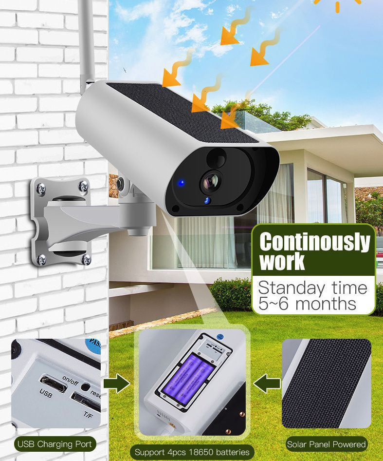 Camera de supraveghere Wifi Solara PRO Full HD FOXMAG24®, impermeabila, fara cabluri, 2MP