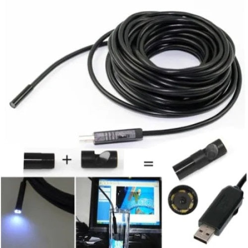 Camera Endoscop FOXMAG24, 10m Lungime, 7mm, Plug&Play, Rezolutie inalta, Functie de inregistrare si fotografiere, USB 2.0/1.1