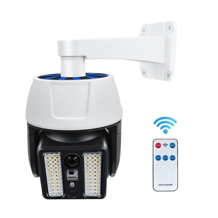 Camera falsa cu senzor de miscare, cu incarcare solara, 66 LED SMD, instalare usoara, alb/negru