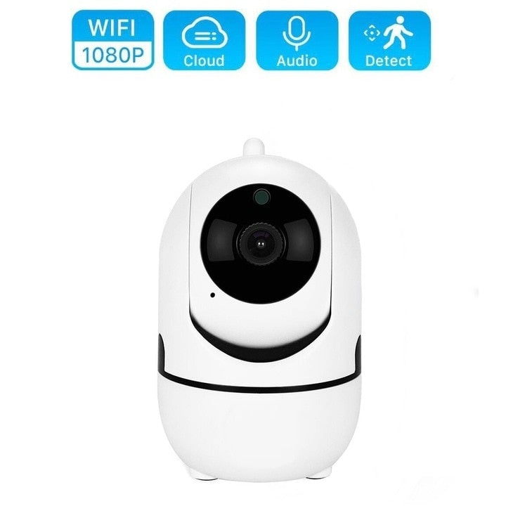 Camera IP WiFi, rotativa la 360°, Full HD, Night Vision, notificari telefonice, alb