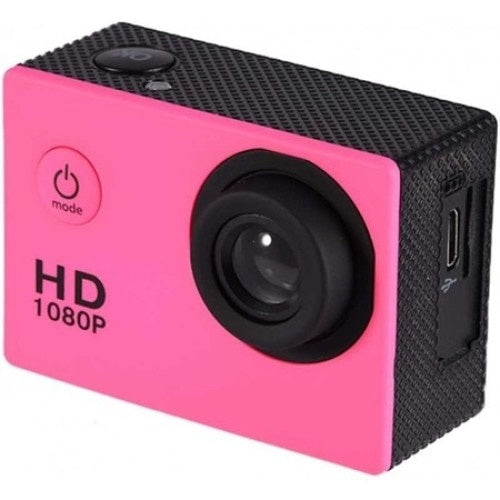 Camera Sport, FOXMAG24, Full HD, Rezistenta la apa, Unghi de 170 grade, Compacta si Ergonomica, Folosita in Diferite Sporturi, Roz
