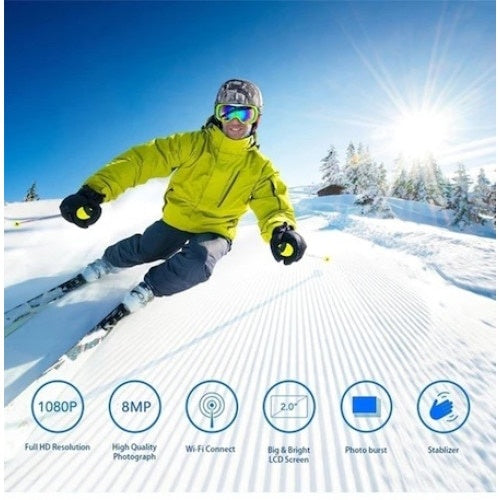Camera Sport Waterproof, FOXMAG24, HD 1080P, 12M, 2 inch, Autonomie 90 min