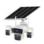 Camera supraveghere cu panou solar, conexiune 4G, rotatie 360° panoramica cu 3 lentile, zoom 10x, audio bidirectional, alarma, senzor miscare, alb