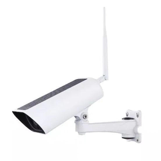 Camera Supraveghere FOXMAG24 de Exterior, cu Panou Solar si WIFI, 1080P HD, 2 MP, IP 65, Slot TF Card, PIR, IR, Carcasa Metalica, Antena, Suport Montare, Alb