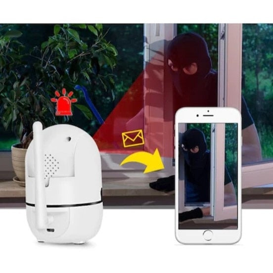 Camera supraveghere FOXMAG24, imagine live, rotire automata prin aplicatie, full hd, alb