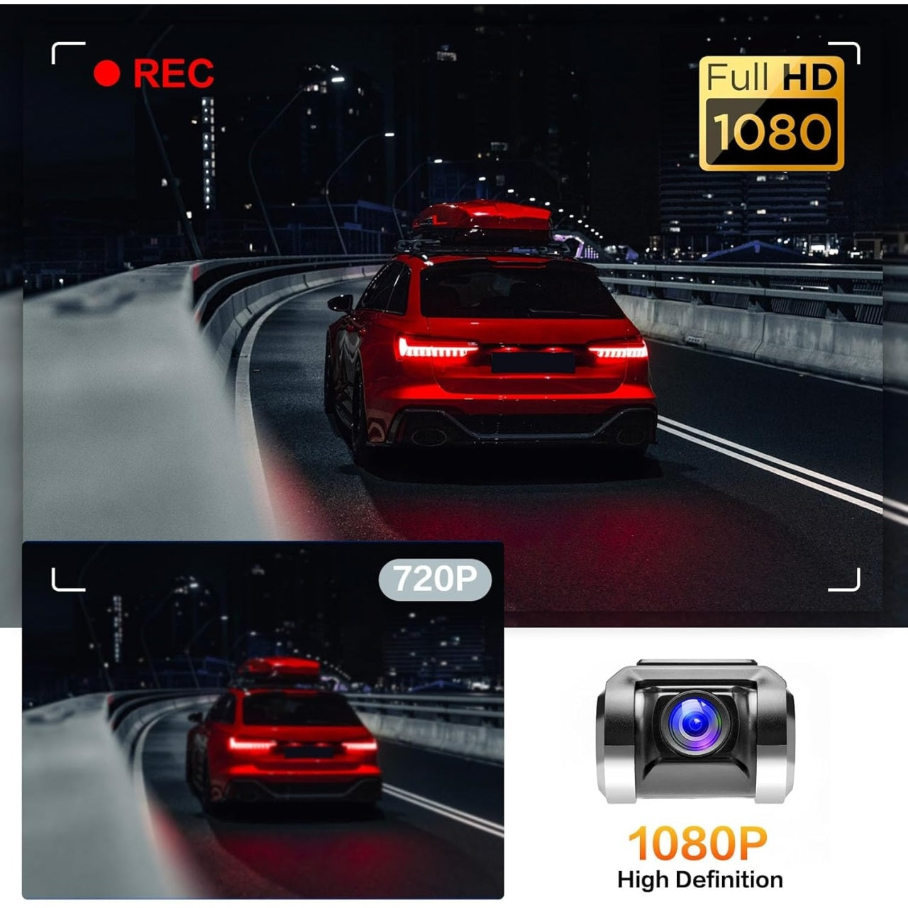 Camera video auto DVR cu Android, Camera de bord ultracompacta, FULL HD, Pornire automata, USB 2.0, detectie miscare, viziune nocturna, Unghi de filmare 170 °
