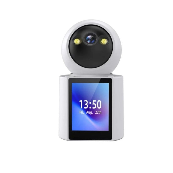 Camera video pentru supraveghere copii, apeluri video bidirectionale, rezolutie 2k, ecran UHD de 3"" UltraHD, aplicatie inteligenta pentru telefon conexiune Wi-Fi, alb