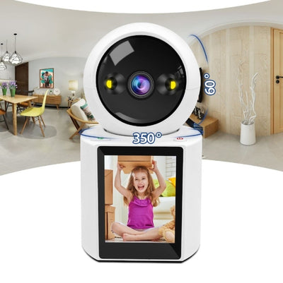 Camera video pentru supraveghere copii, apeluri video bidirectionale, rezolutie 2k, ecran UHD de 3"" UltraHD, aplicatie inteligenta pentru telefon conexiune Wi-Fi, alb