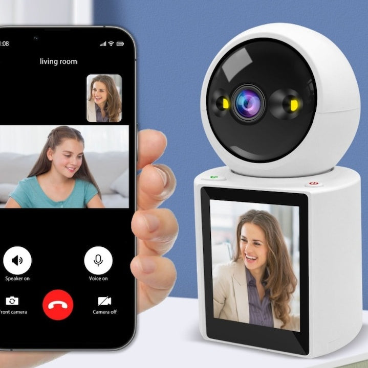 Camera video pentru supraveghere copii, apeluri video bidirectionale, rezolutie 2k, ecran UHD de 3"" UltraHD, aplicatie inteligenta pentru telefon conexiune Wi-Fi, alb