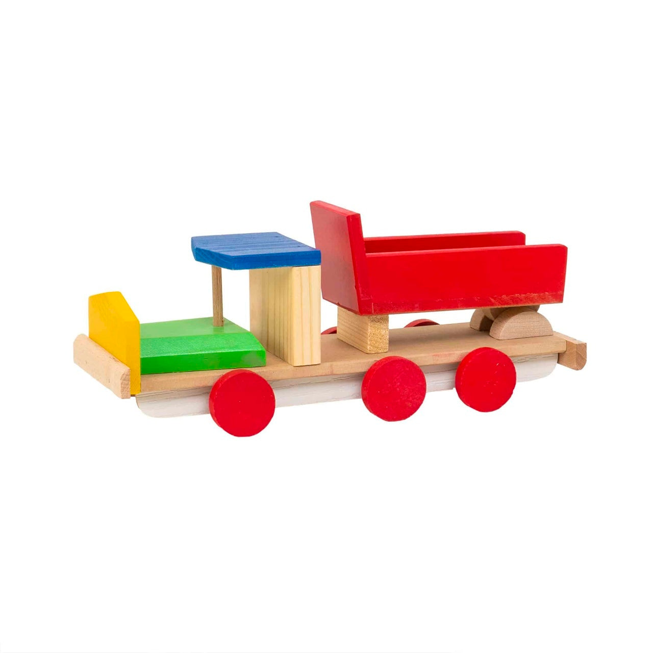 Camion basculanta din lemn, dimensiuni 30x10x13 cm