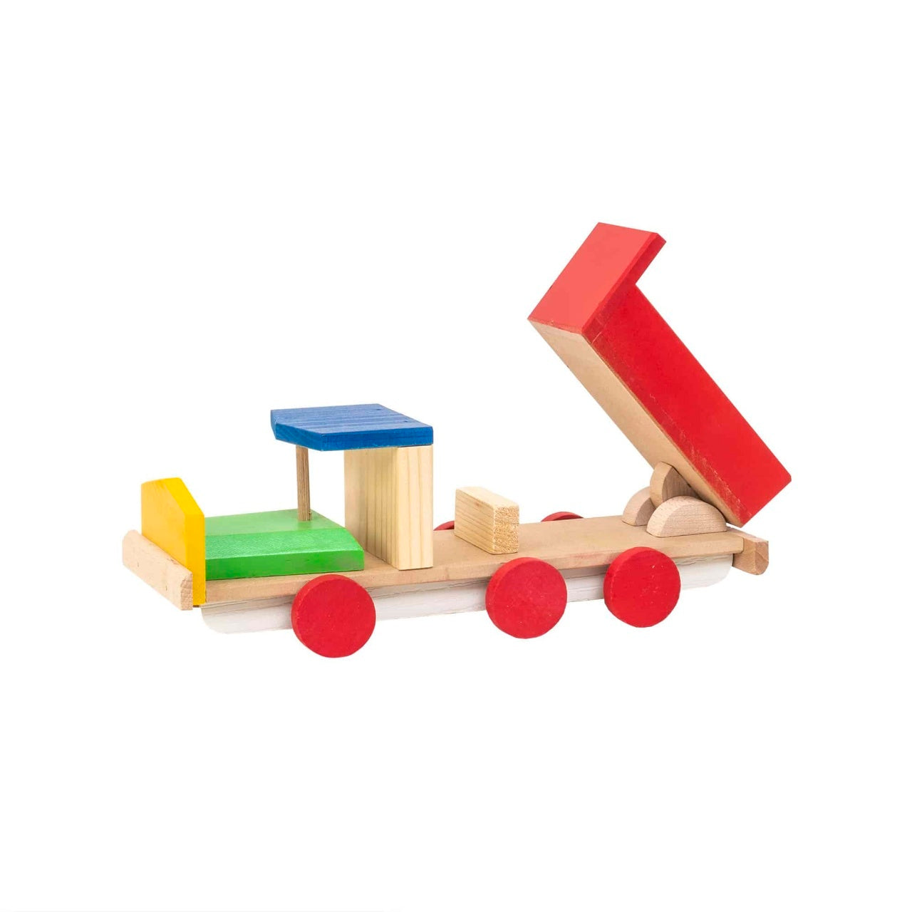 Camion basculanta din lemn, dimensiuni 30x10x13 cm