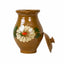 Cana din lut pictata traditional, capacitate 1l, cu capac