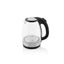 Cana electrica fierbator, din sticla, capacitate 2L, putere 2200 W, iluminare LED, oprire automata, negru/transparent