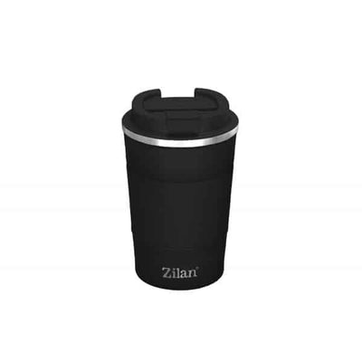 Cana termos pentru cafea, inox interior, 510ml, negru, izolare dubla