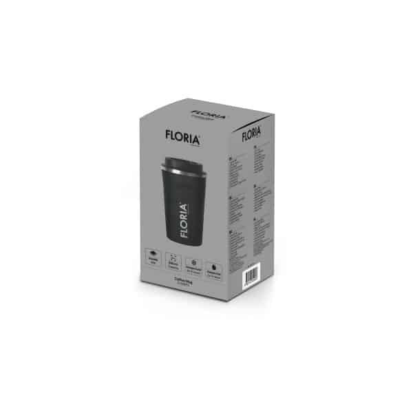 Cana termos pentru cafea, interior inox, 380ml, gri, cu capac etans