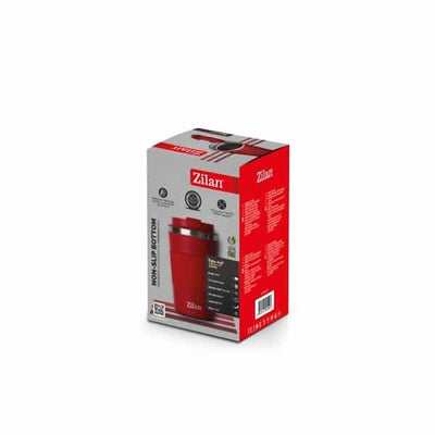 Cana termos pentru cafea, interior inox, capacitate 380ml, culoare rosie