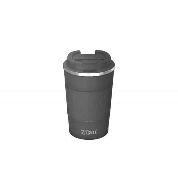 Cana termos pentru cafea, interior inox, capacitate 380ml, gri