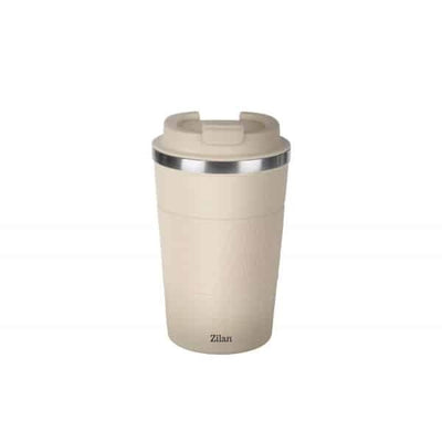 Cana termos pentru cafea, interior inox, capacitate 510ml, crem